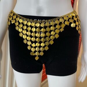 Gold Coin Chain Detail Belt